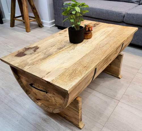 Rustic coffee table - solid, wood