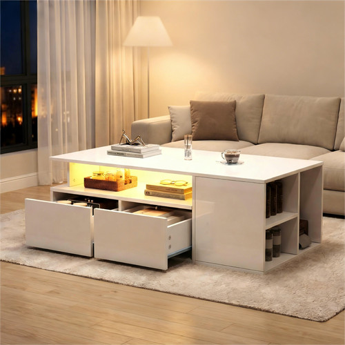 Coffee table with open - coffee,