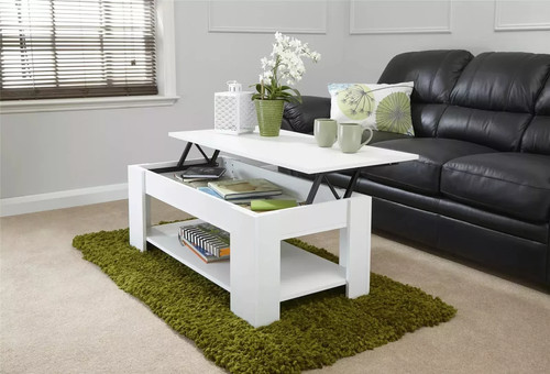 Lift coffee table white - coffee,