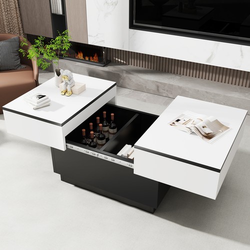 Extendable led coffee table - coffee,