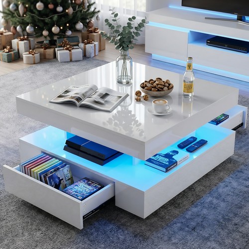 High gloss led coffee table - high,
